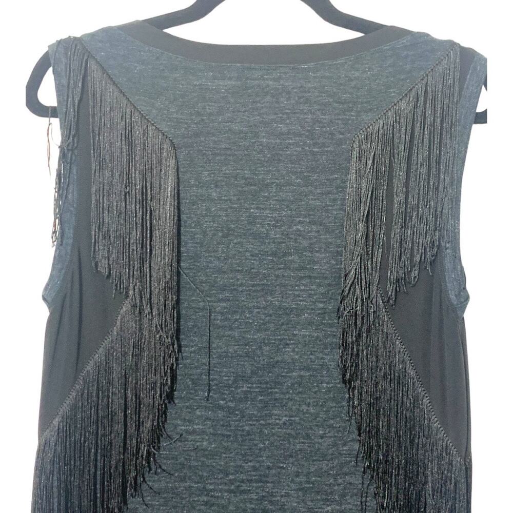 Rebecca Taylor fringe little black silk‎ mini dress sz M Mint Cond - Picture 5 of 16